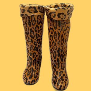 Guissepe Zanotti Leather Faux Cheetah Knee boots sz 7 US